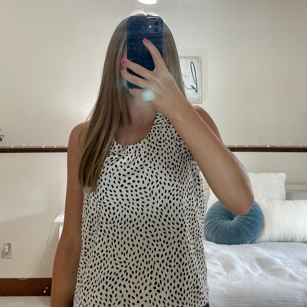 calia black and white dots tank